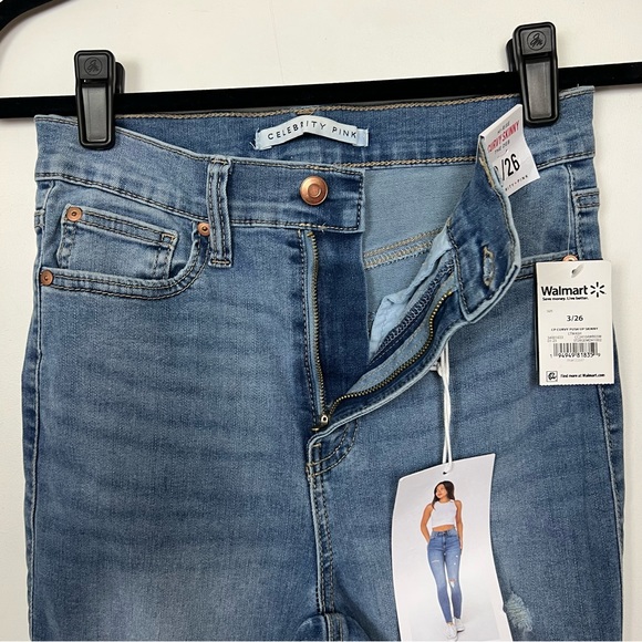 NWT Celebrity Pink Women’s Curvy Push Up Skinny Sz 3 / 26 / Raw Bottom Hem - Picture 10 of 16